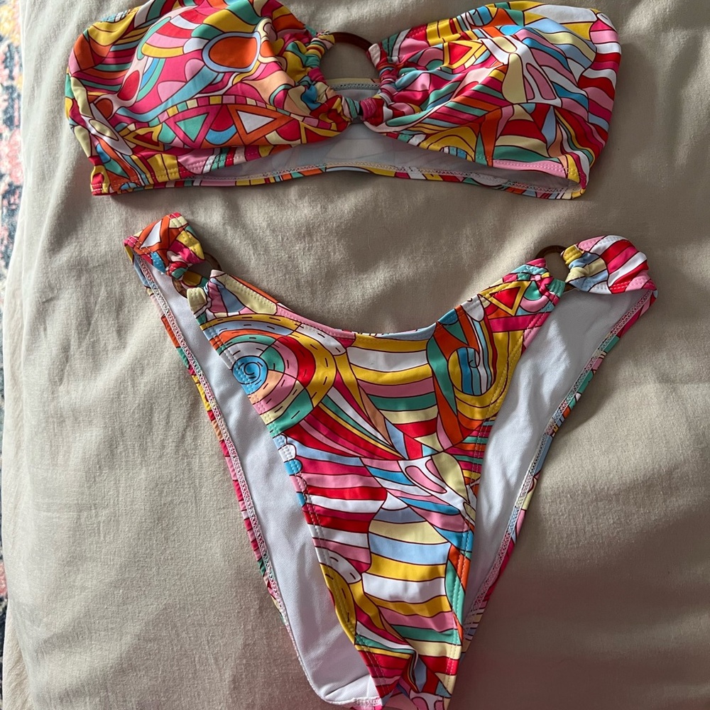 Colorful Abstract Bikini Set SHEIN NWOT